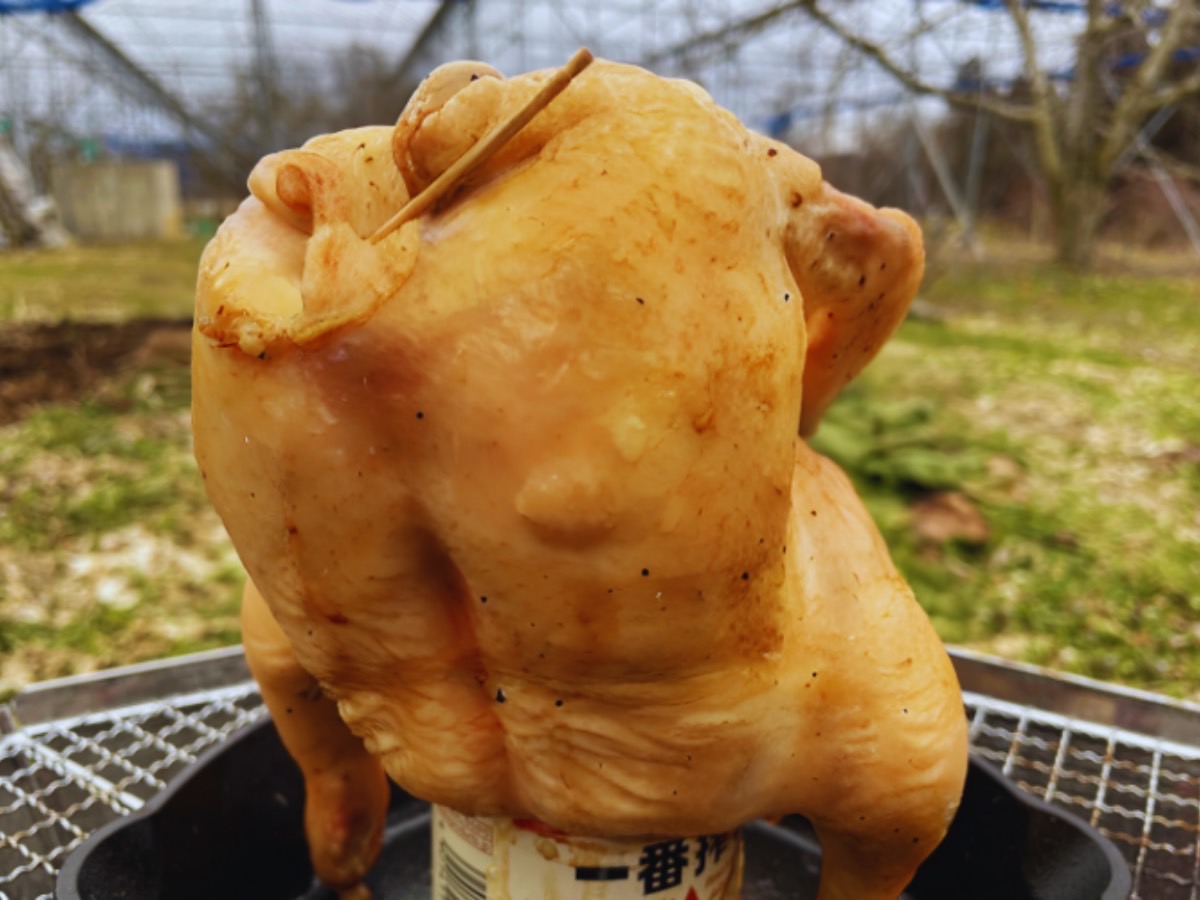焼けたビア缶チキン
