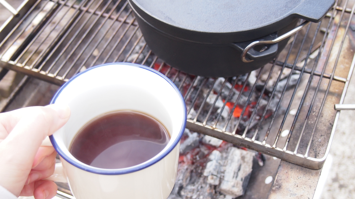 焚き火でコーヒータイム