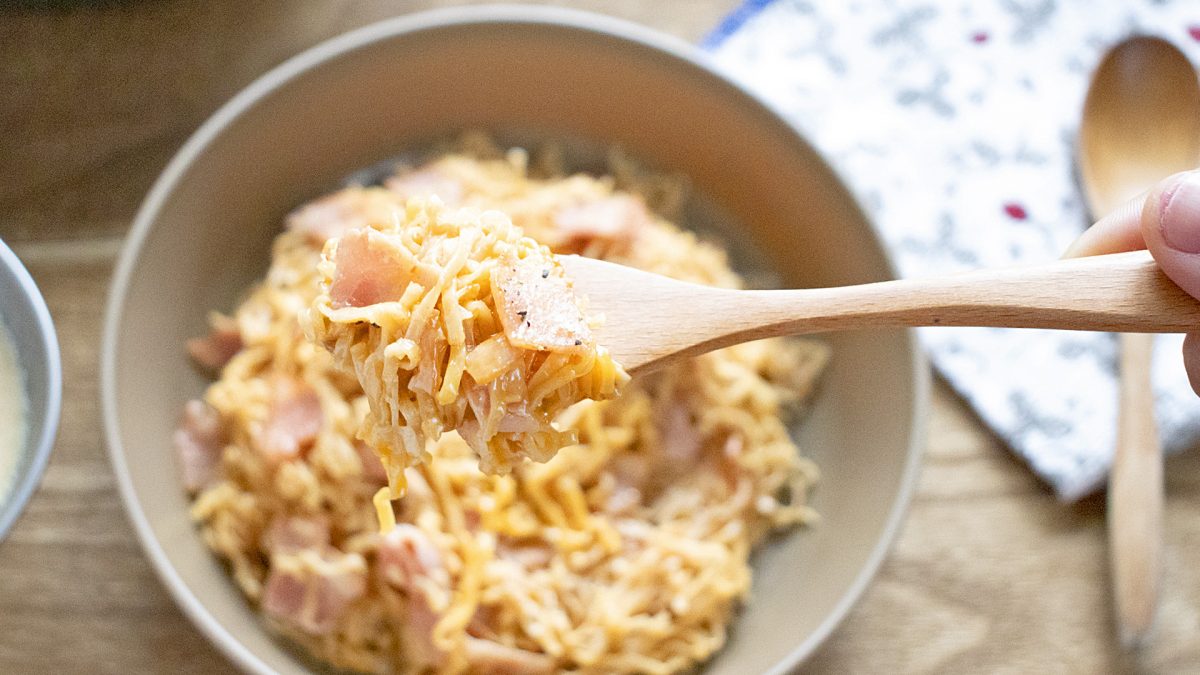 チキンラーメンカルボナーラ