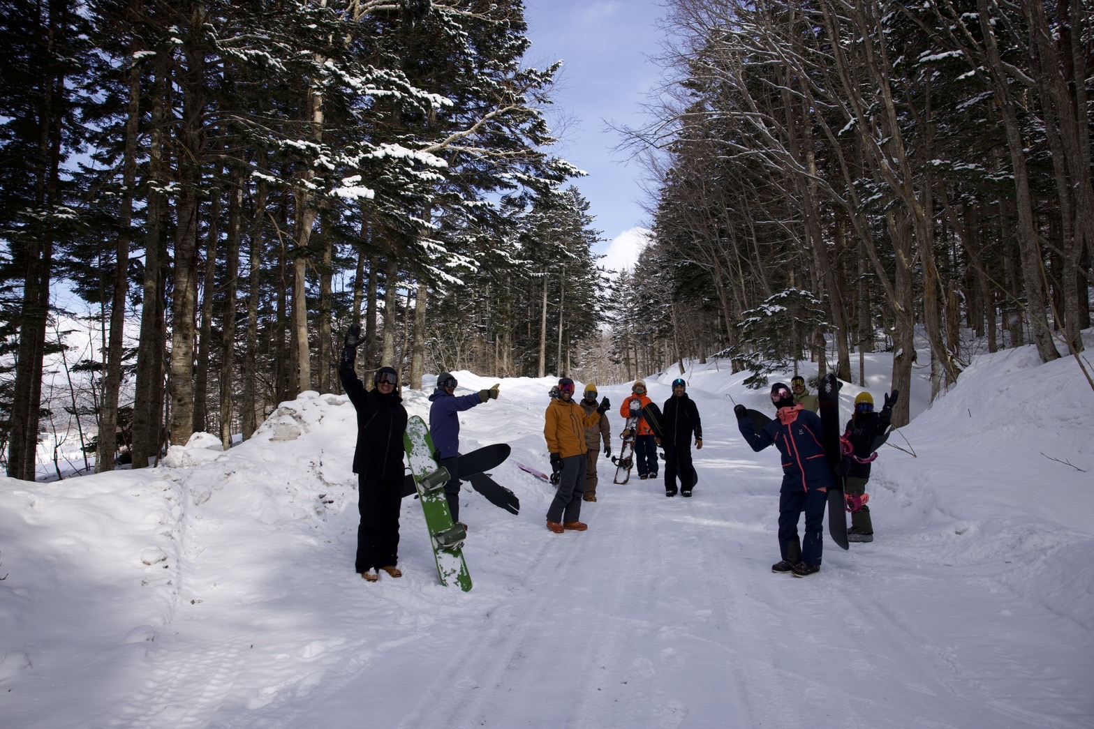 スキー場の林間コース
