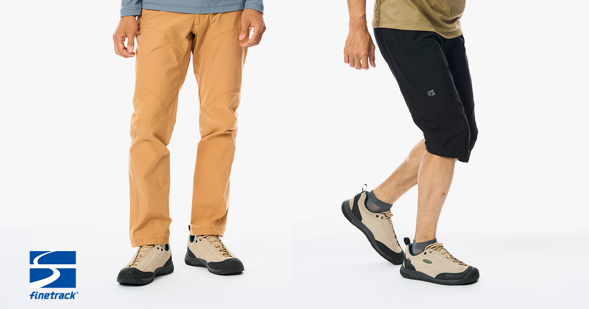 finetrackのアウトドアパンツ「トルネードパンツ」は、足を大きく動かすアクティビティに抜群だ!
