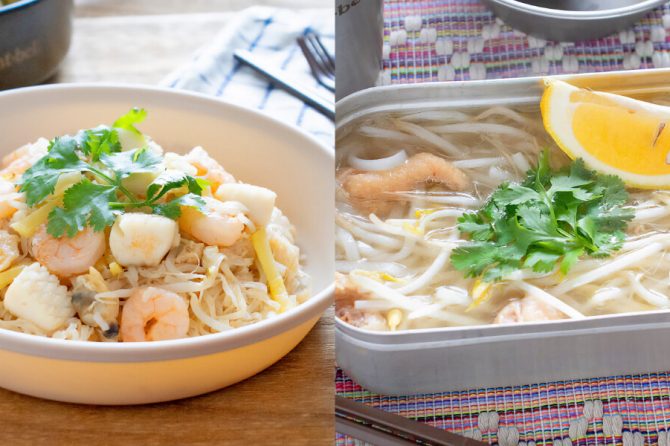 ライスヌードルで作るキャンプ飯2選