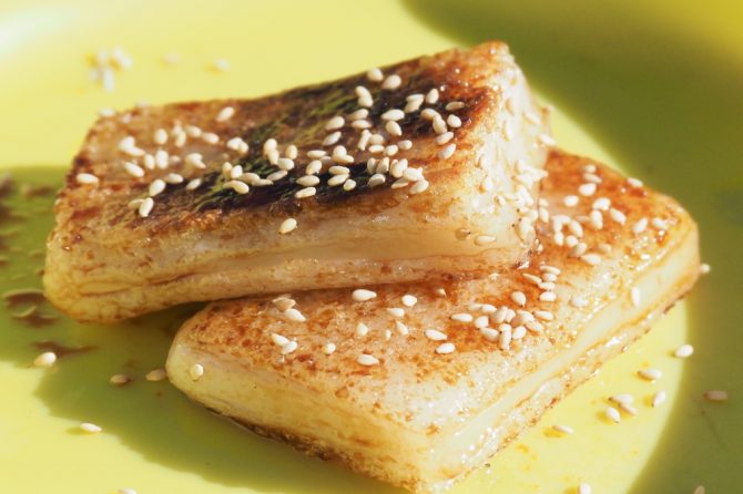 切り餅の大学芋風