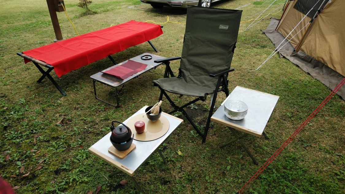 屋外でお茶をたてるためのグッズ