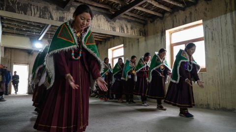 インド共和国記念日にラルン村での歌と踊りの催しと、子供たちの学校を訪ねて