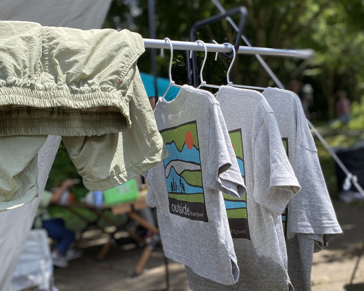 川遊び後のTシャツ