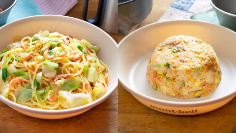 桜エビでキャンプ飯を春色に！旬の食材で作る簡単パスタと炒飯のレシピ