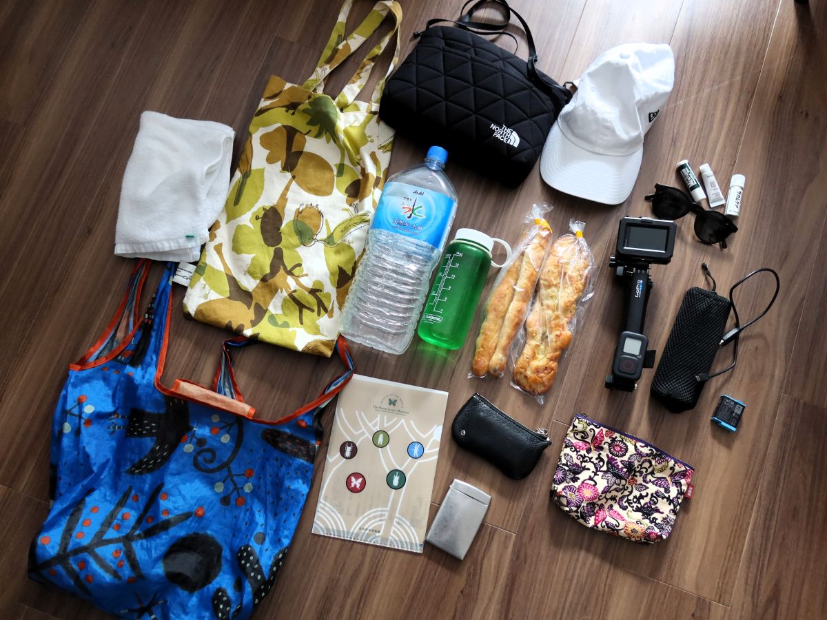 サイクリングに持って行った実際の道具。