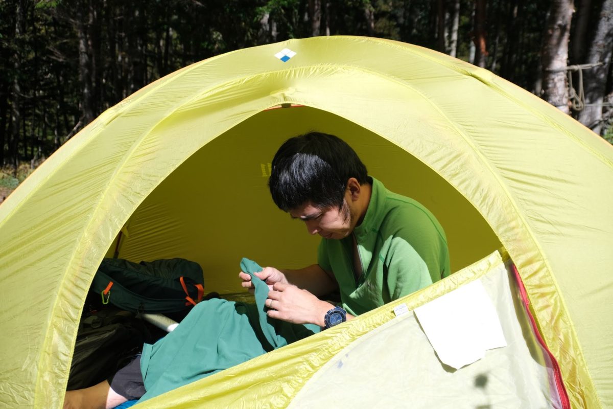 テントと登山者