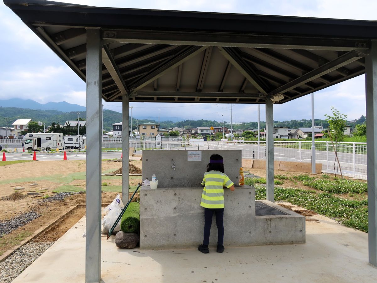 屋外の洗い場