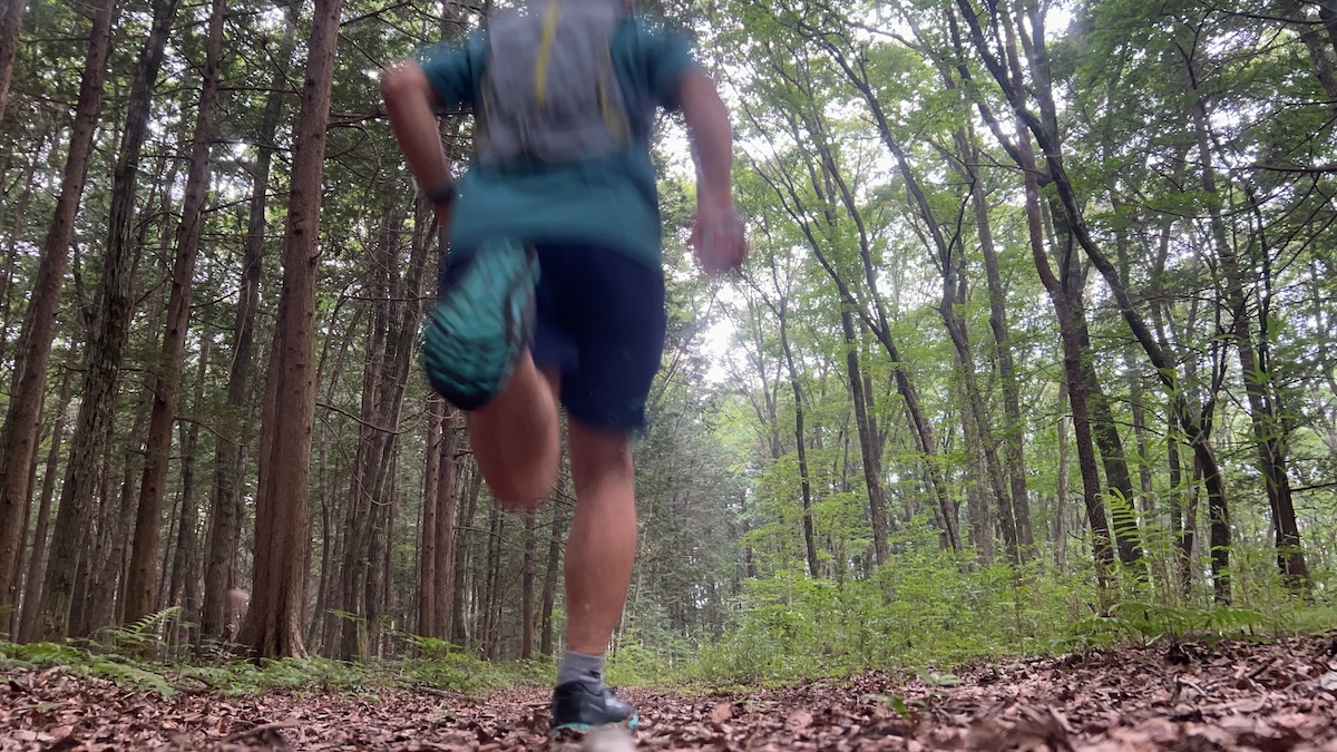 里山のトレイルをランニング