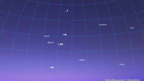 月と水星・木星・金星が一列にそろう！8月19日以降、夜明け前の東の空が美しい