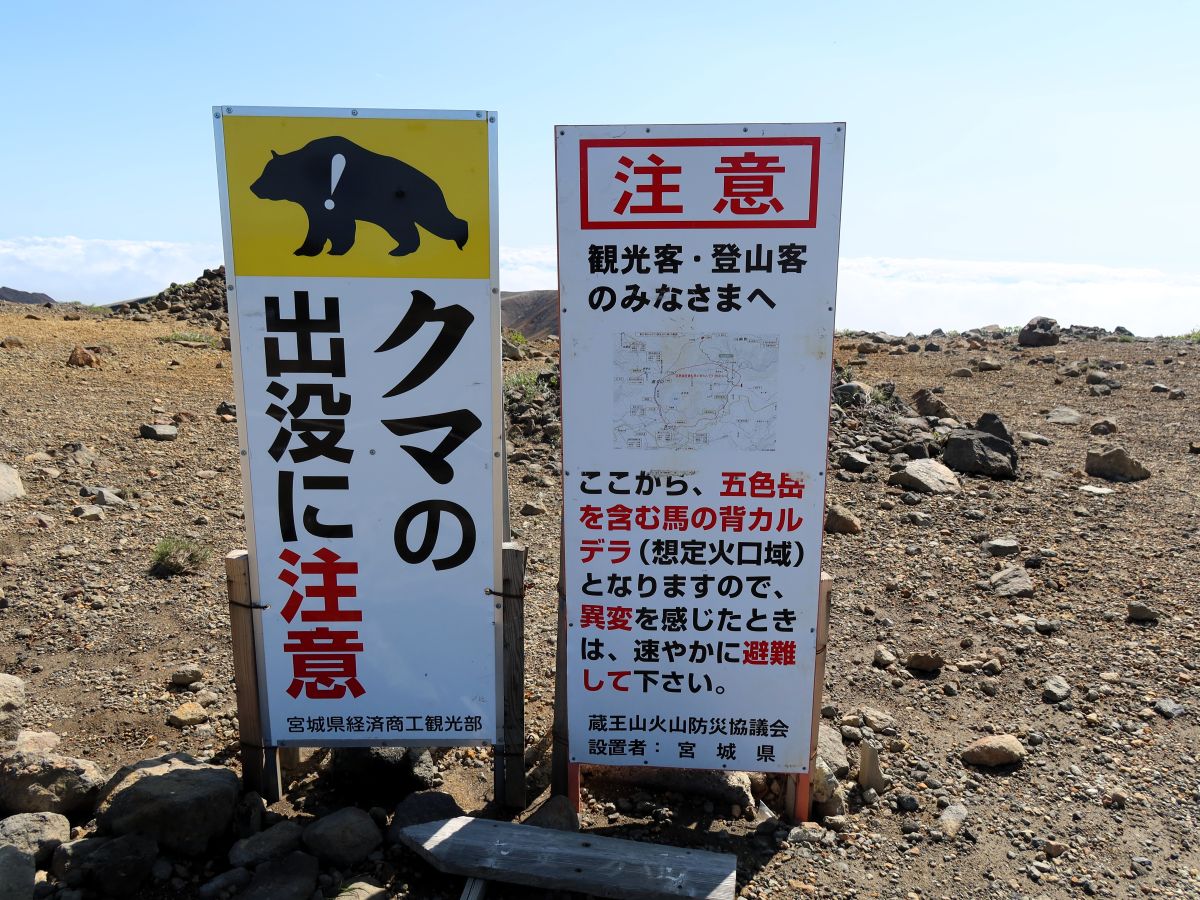 熊注意の看板