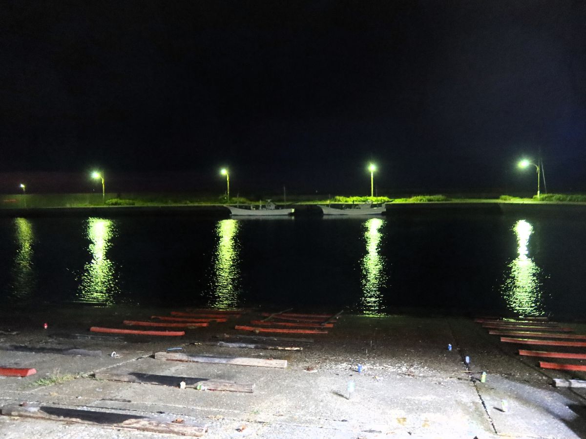 「まだ夜」といった感じの豊浜漁港