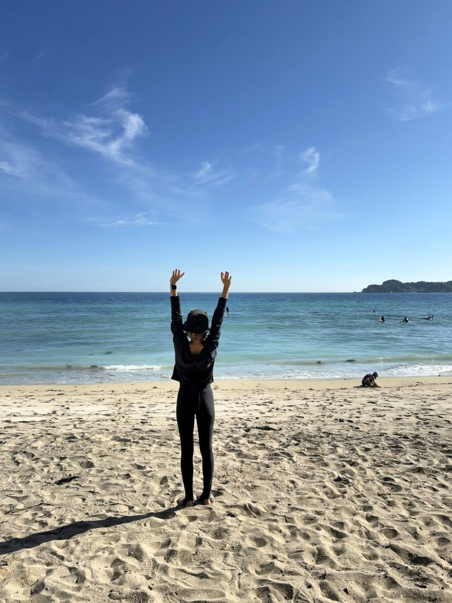 海で過ごす筆者