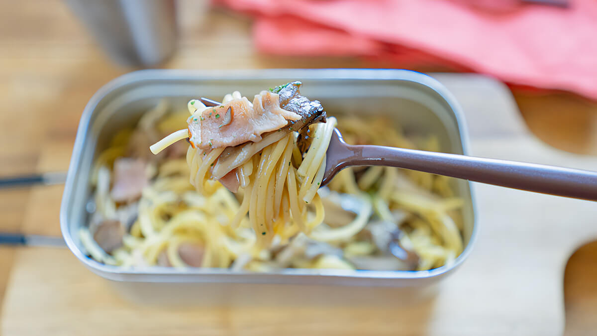 きのことベーコンのパスタ
