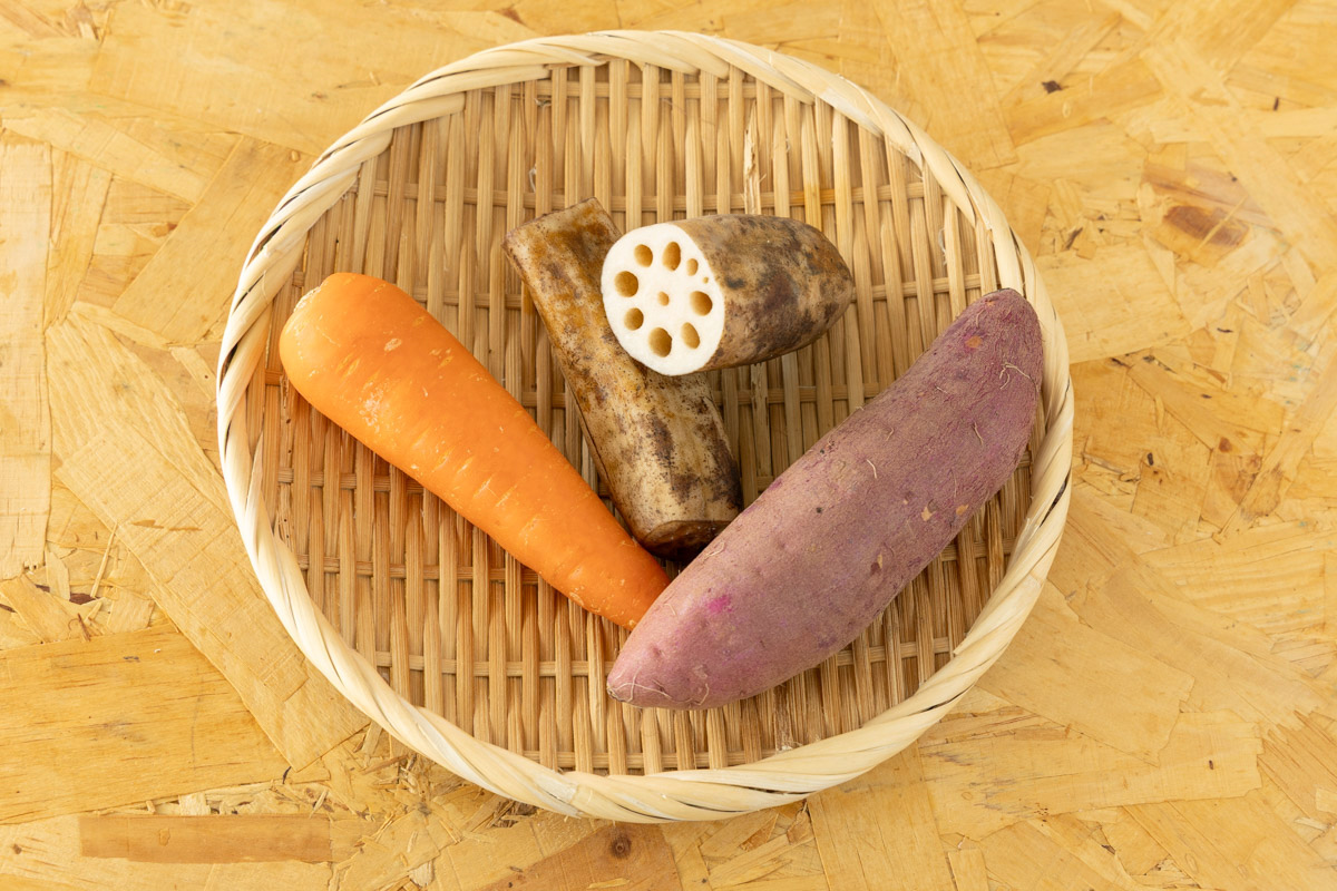 にんじん、れんこん、さつまいも