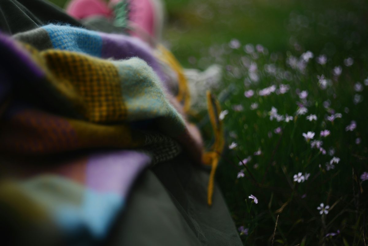 チェック柄の布類