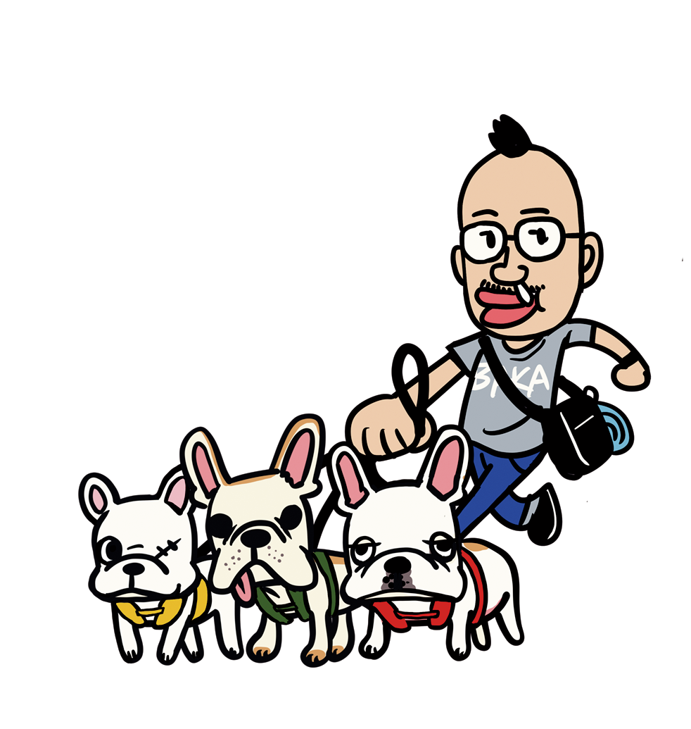 漫画家つの丸さん、3匹のわんことドキドキSUP体験！