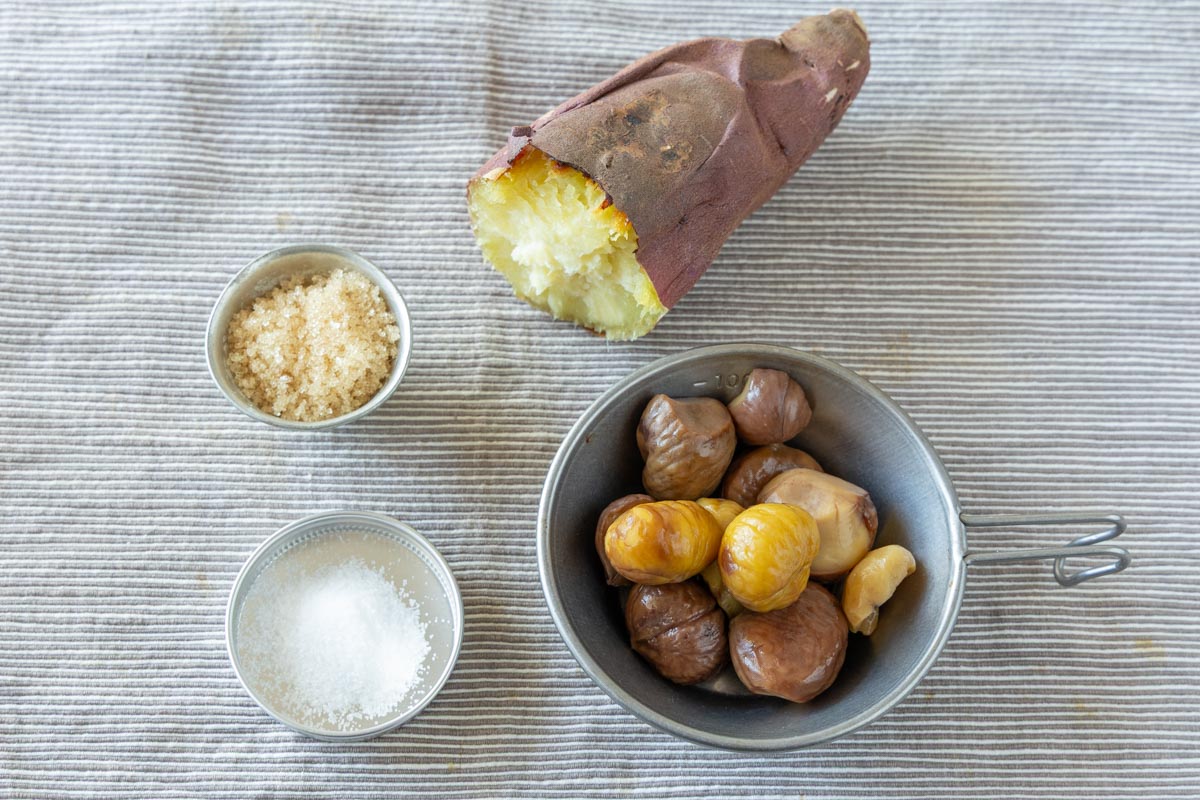 むき甘栗きんとんで使用した材料