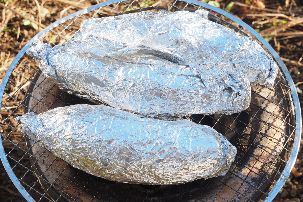 さつまいもを加熱