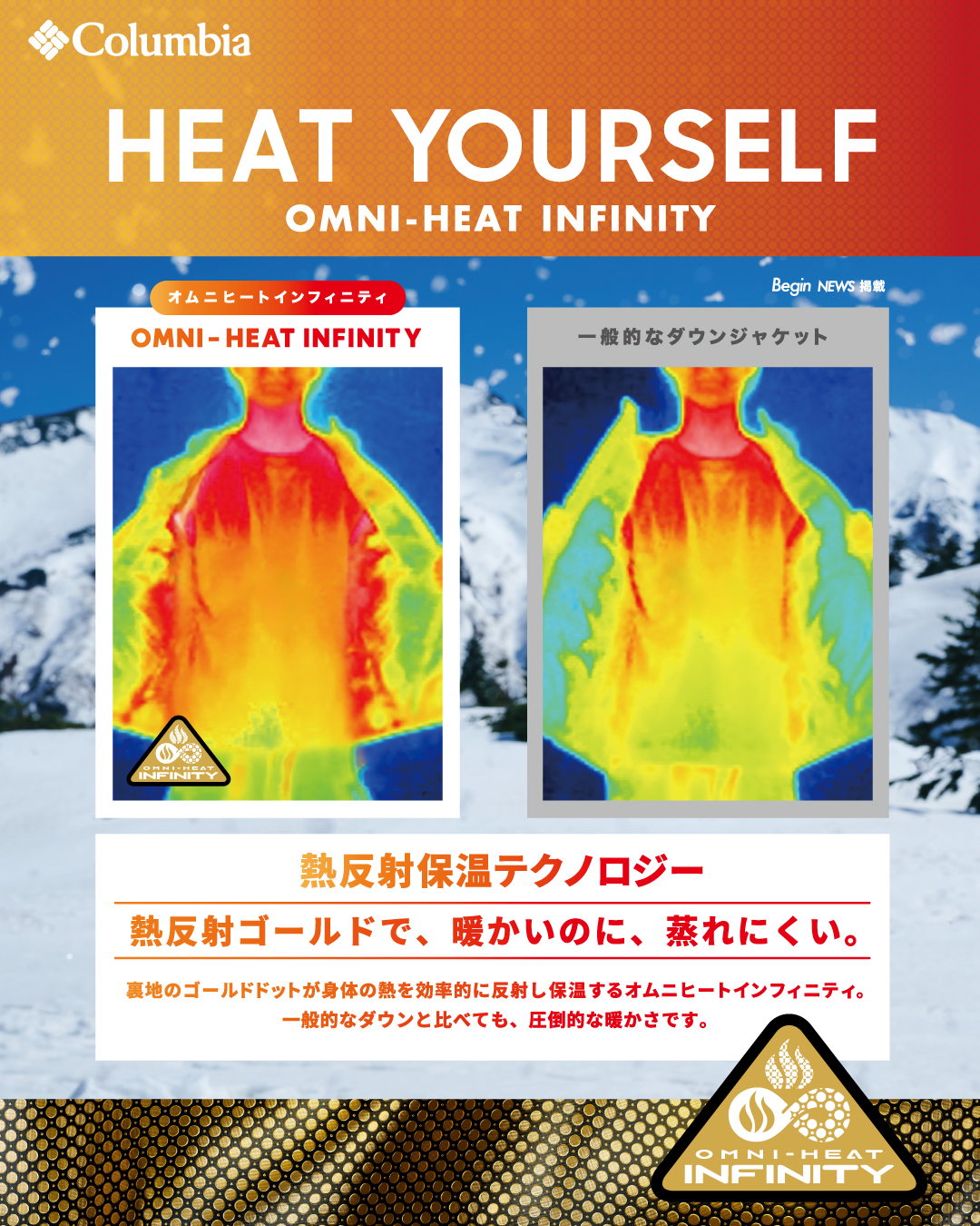 着た瞬間から暖かい！コロンビアの機能性ウェア「Sunrise Cabin Down