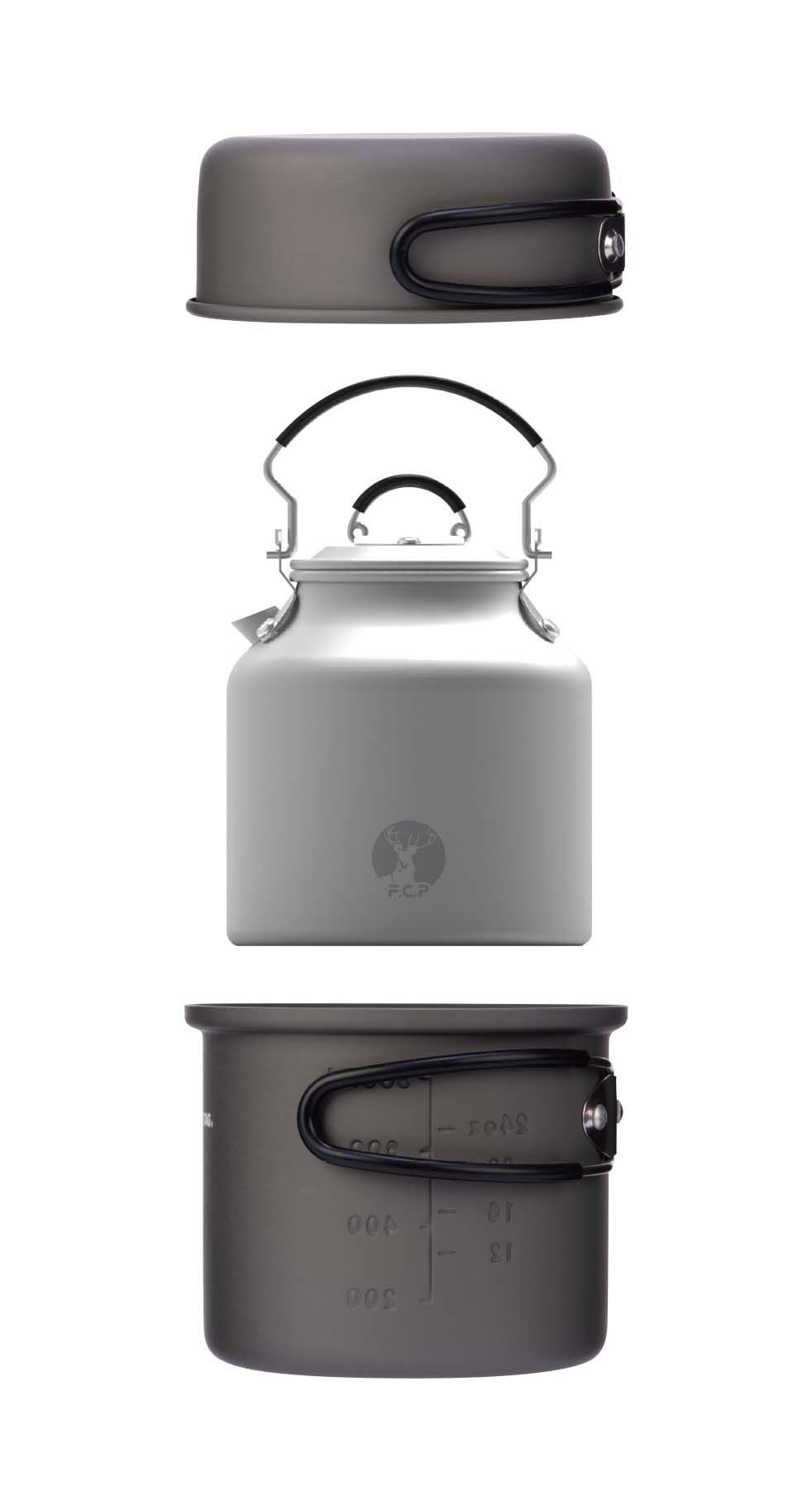 CAPTAINSTAG（キャプテンスタッグ）／丸型クッカーに入るアルミケトル625ml CS×F.C.P