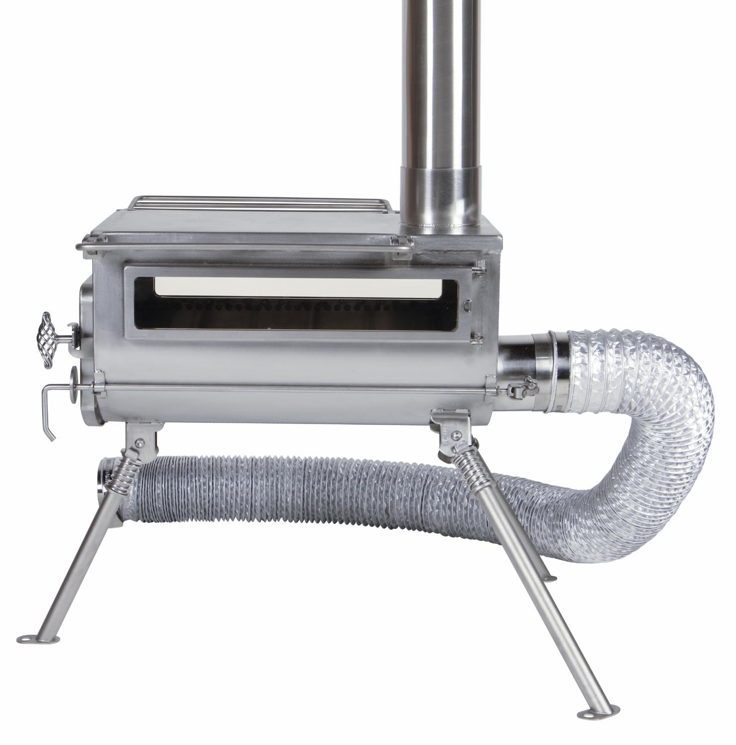 tent-Mark DESIGNS（テンマクデザイン）／Wood stove side view outside air L（Φ89mm）　ケース、外気パイプ付き3点セット