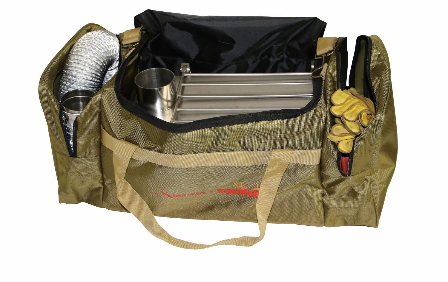 tent-Mark DESIGNS（テンマクデザイン）／Wood stove side view outside air L（Φ89mm）　ケース、外気パイプ付き3点セット