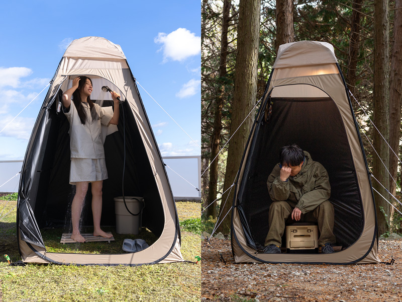 DODの防災士が考案！ソト遊びにも防災にも使えるポータブルトイレ、ポータブルシャワー、ポップアップテントが新登場