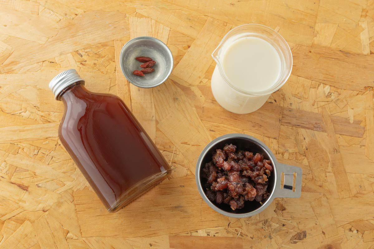 チャイぜんざいで使用した材料