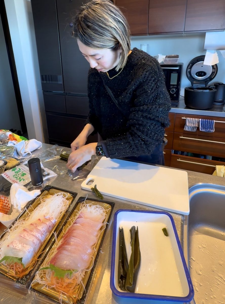 事前調理する筆者