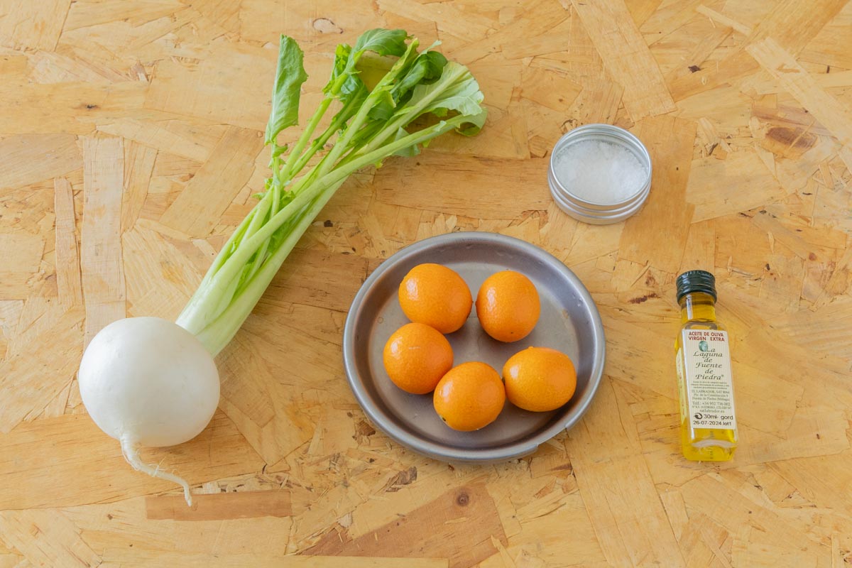 春かぶと金柑のラぺで使用した材料