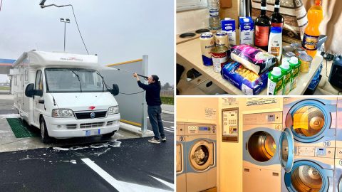 ヨーロッパをキャンピングカーで旅する夫婦のリアルな1日って？洗濯・洗車・買い出しの“忙しい”日常