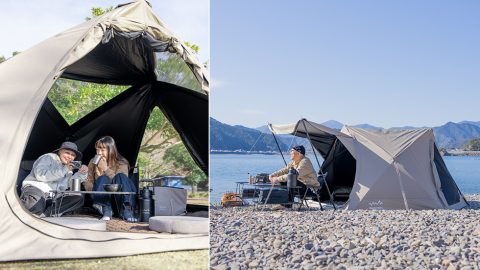 完全遮光のヘキサ型キャンプシェードがAlpen Outdoorsから登場！設営も撤収も最短約1分！