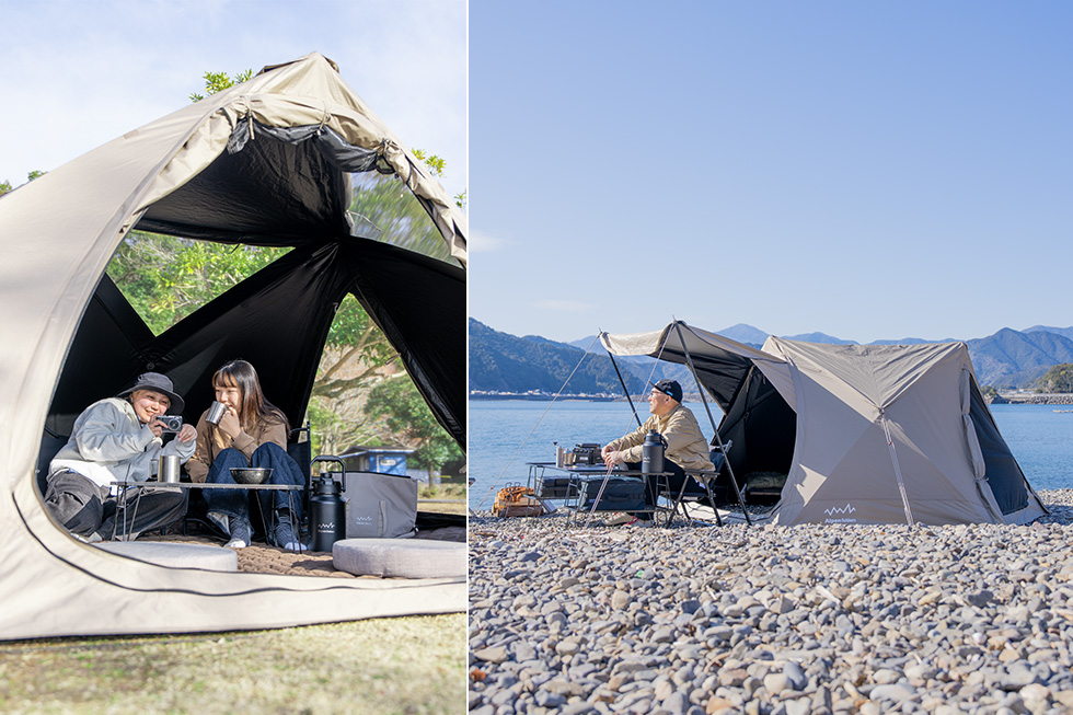 完全遮光のヘキサ型キャンプシェードがAlpen Outdoorsから登場！設営も撤収も最短約1分！