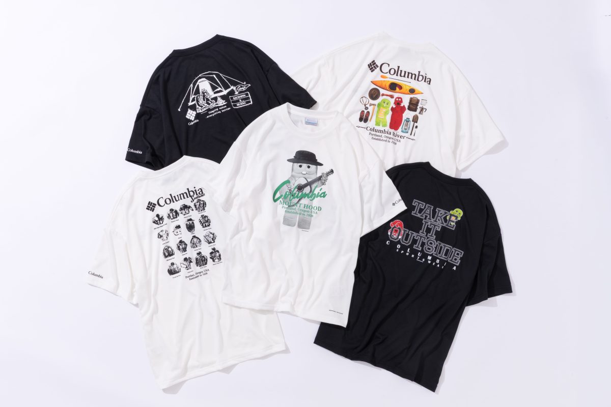 コロンビア×ガチャピン・ムックのアウトドアTシャツ登場！“みんなともだち”がフィールドへ！