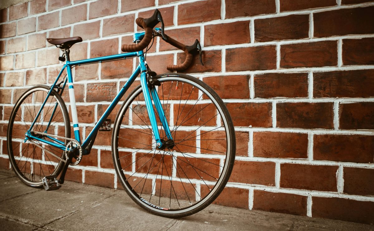 青い自転車