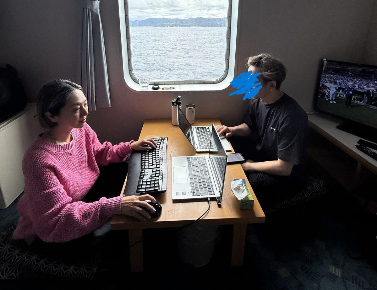 船内でワーケーション