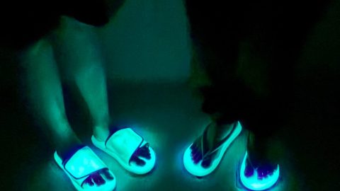 夜釣り、フェス、テント泊。暗闇でやさしく光るサンダルがアウトドアの夜を安全に彩る