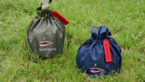 クッカーやヘルメットの収納に！ 丸底巾着と舟形トートの2WAYバッグ