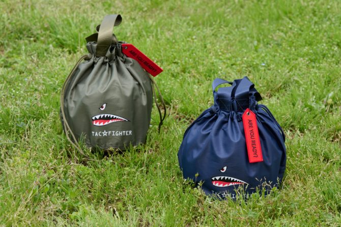 クッカーやヘルメットの収納に！ 丸底巾着と舟形トートの2WAYバッグ