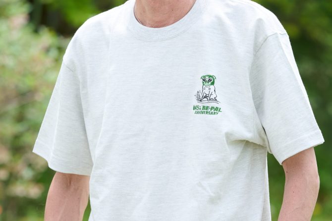 BE-PAL45周年限定の「ジムマスター」Tシャツが完成！ 覆面犬は創刊号へのオマージュだ