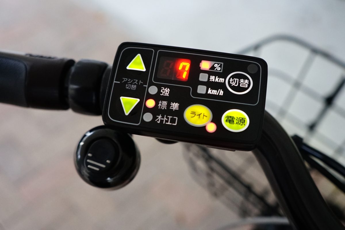 電動アシスト自転車の操作パネル