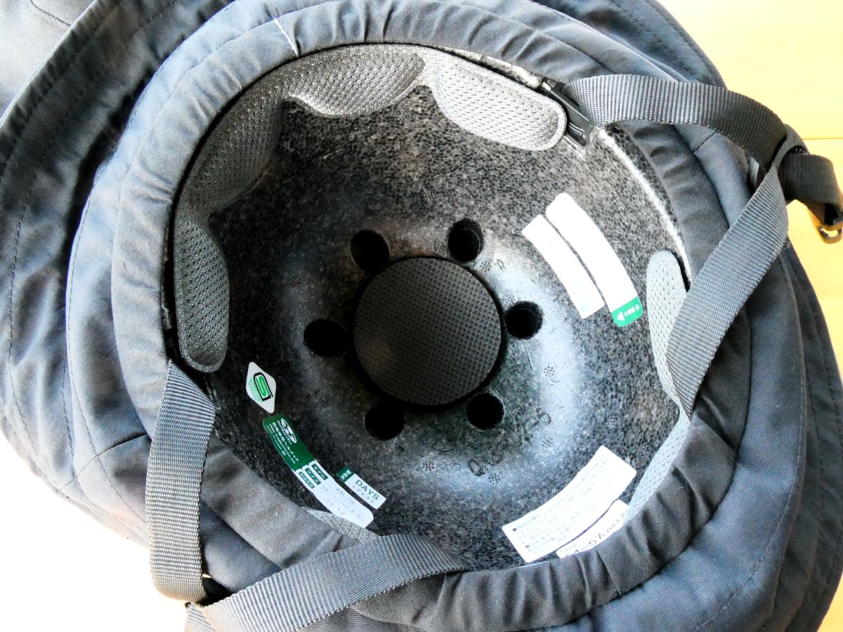 ヘルメットの内側