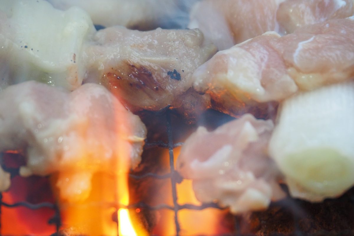 七輪で焼く