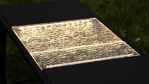 Alpen Outdoorsの大人気アイテム「アルミユニットテーブル」に新オプションが登場！LEDアクリル天板で夏キャンプを演出