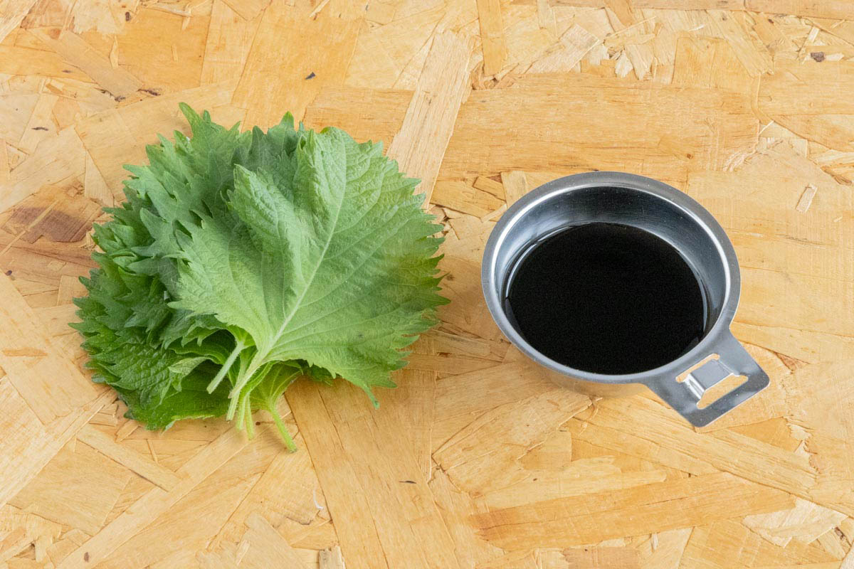 大葉の醤油漬けで使用した材料
