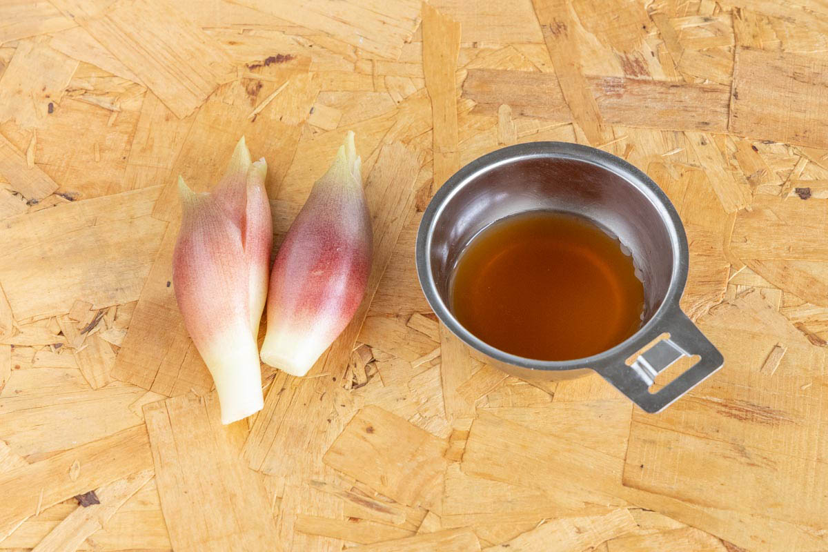 みょうがの梅酢和えに使用した材料