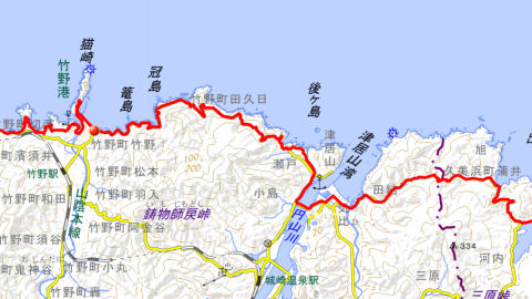 山陰海岸ジオパークトレイルMAP2【京都府京丹後市 夕日ヶ浦～兵庫県香美町 柴山駅】